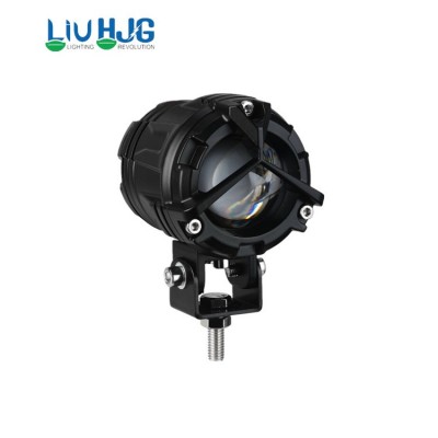 摩托车灯电动车超亮led大灯泡12v60v 改装外置强光透镜射灯铺路灯
