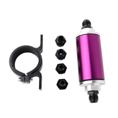 紫色 内联燃油过滤器套件按压锁燃油过滤器适用于 3/8 燃油管软管