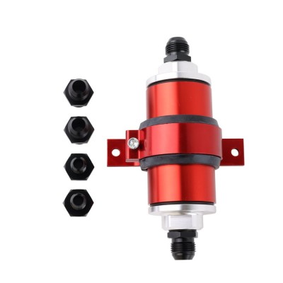 红色 内联燃油过滤器套件按压锁燃油过滤器适用于 3/8 燃油管软管