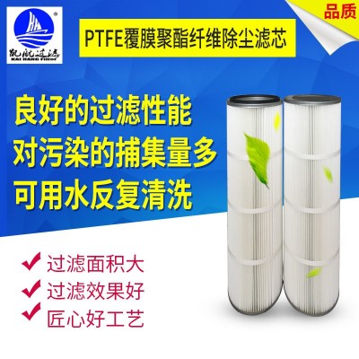 粉尘滤筒除尘滤芯聚酯纤维滤筒PTFE覆膜滤芯350900除尘滤芯